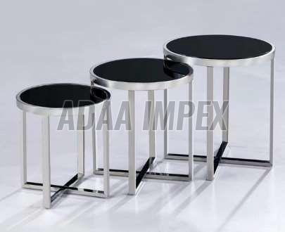 Rectangular Leg Frame Dark Brown Top Side Table