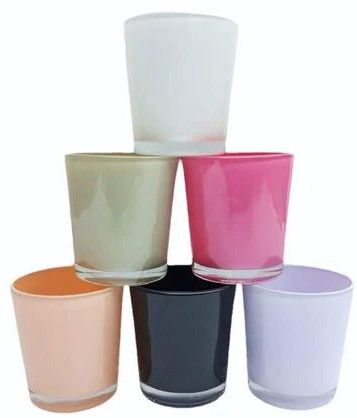 Colourful Short Glass Candle Votive
