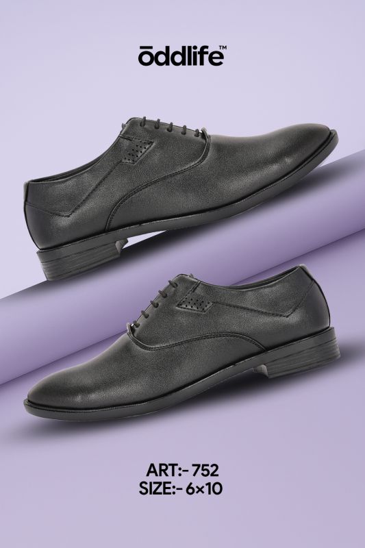 Mens Black Brogue Refined Lace-Up Shoes
