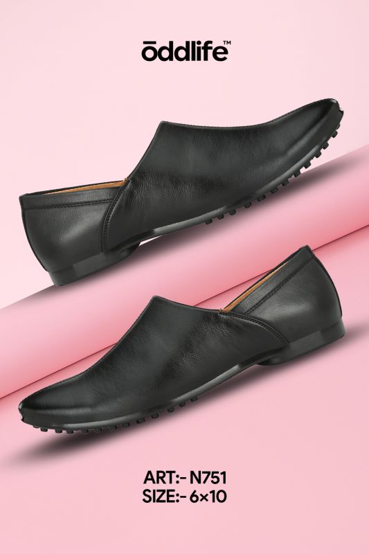 Mens Black Nagra Grip-Stud Slip-On Shoes