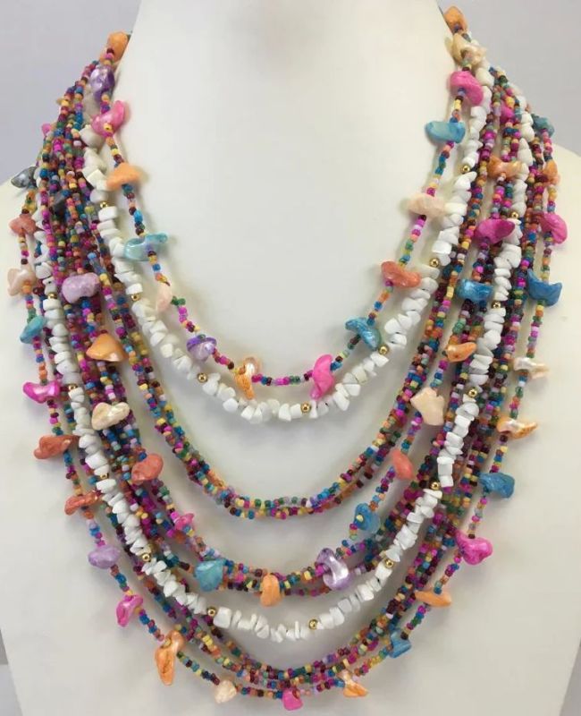 NK 10853 Multicolor Beaded Necklace