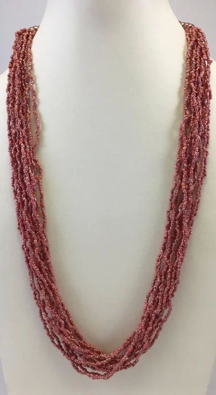 NK 10982 Maroon Beaded Necklace