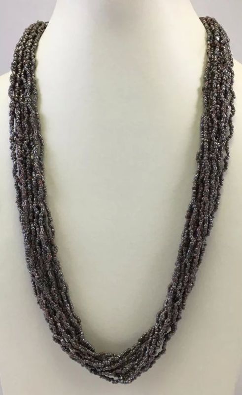 NK 10986 Grey Beaded Necklace