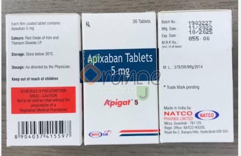Apigat Apixaban 5mg Tablets
