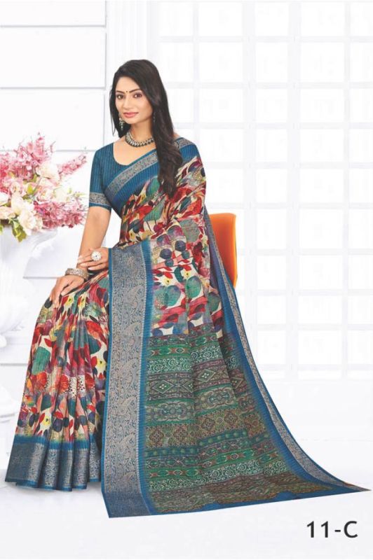 Ladies Multicolor Designer Printed Saree