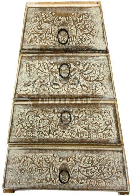 Artistic Mango Wood Floral Carved Storage Chest