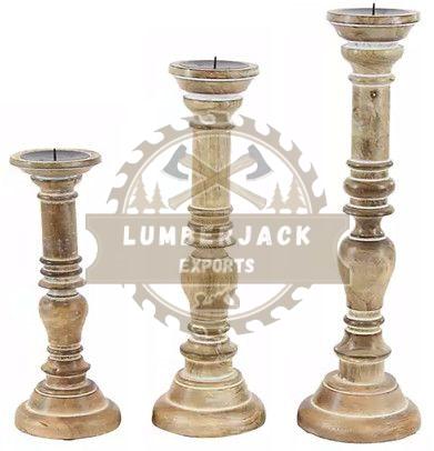 Classic Baluster Wood Candle Pillar Collection