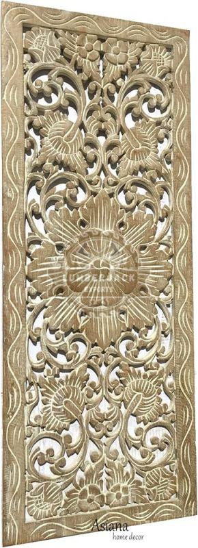 Decorative Mango Floral Carved Accent Wall Panel