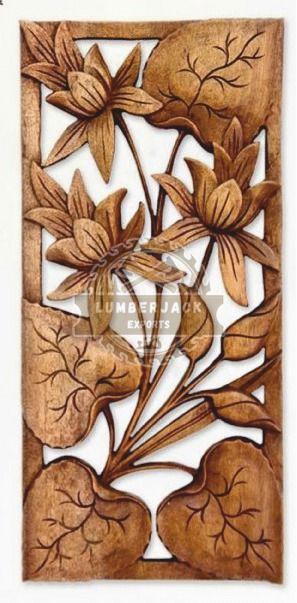 Decorative Sheesham Floral Vine Carved Wall Panel