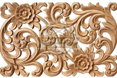Decorative Wood Teak Wall Accent Floral Panel