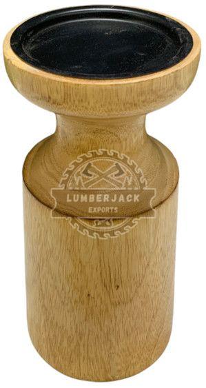 Modern Cylindrical Wooden Candle Stand