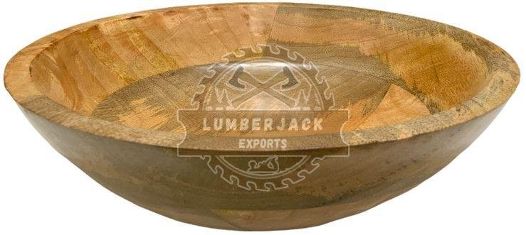 Rustic Sheesham Wood Grain Salad Bowl