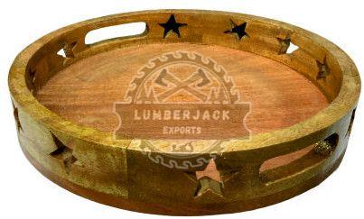 Star Cutout Wooden Serving Tray