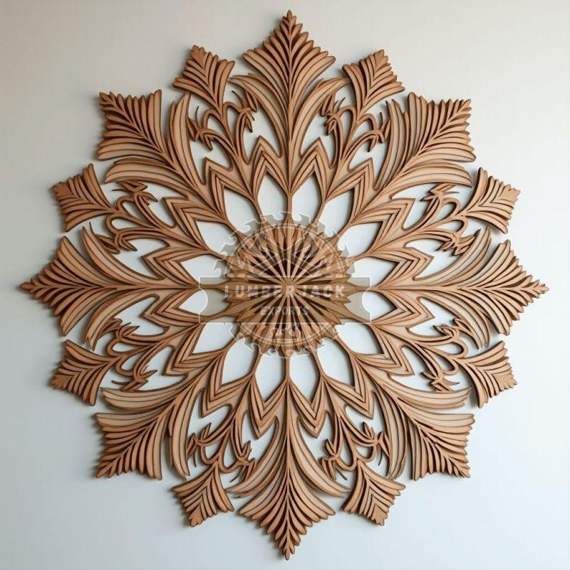 Vintage MDF Petal Crest Mandala Wall Panel