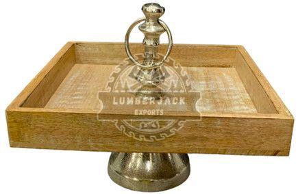 Wooden & Metal Decorative Tray