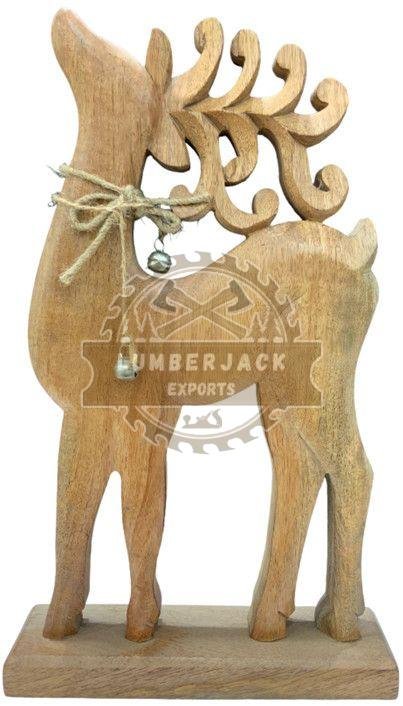 Wooden Decorware Christmas Reindeer Figurine
