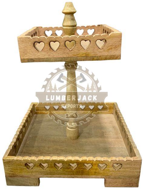 Wooden Heart Cut Display Tray