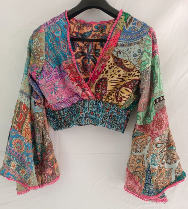 Ladies Silk Crop Top