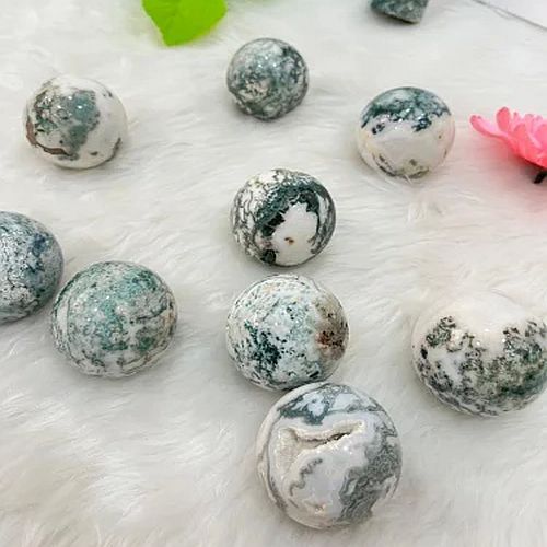 Moss Agate Stone Sphere