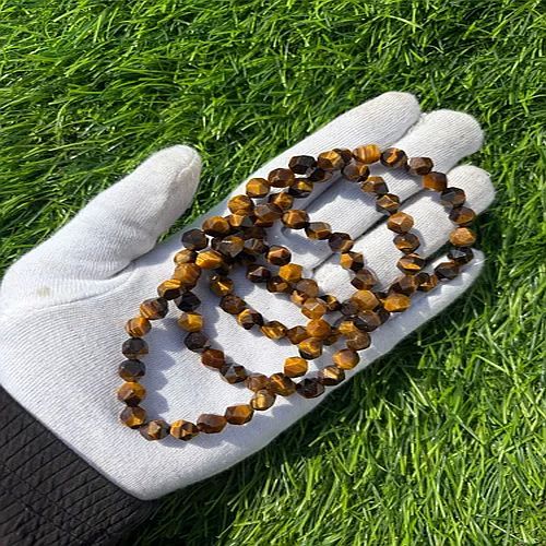 Tiger Eye Diamond Cut Bracelet