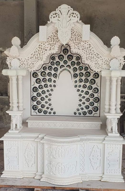 Hand Curved White Marble Temple