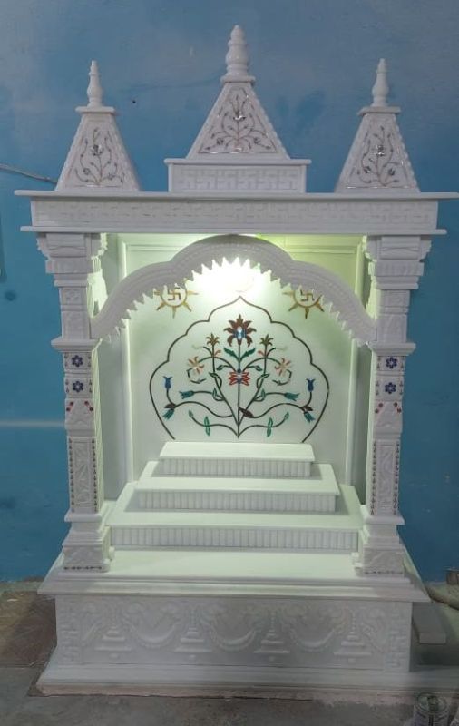 Polished White Marble Temple