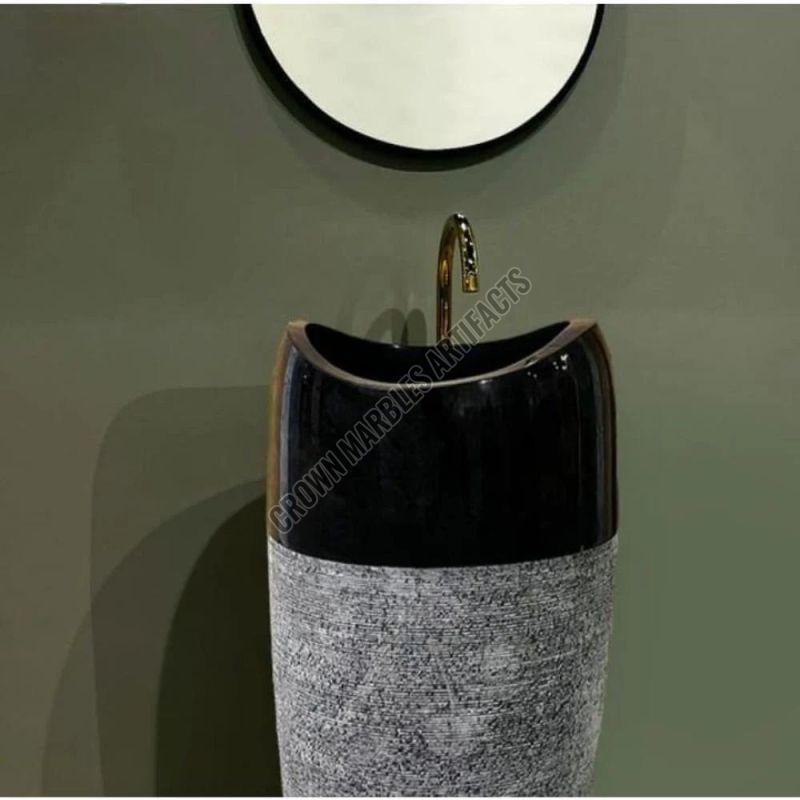 3 Feet Floor Mounted Marble Pedestal Wash Basin