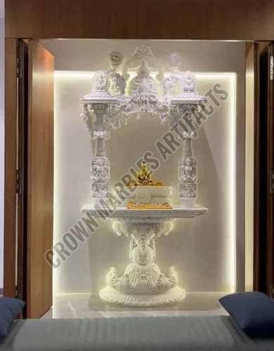 6 Feet Indoor Carved White Marble Temple