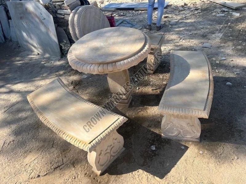 6 Seater Garden Sandstone Bench