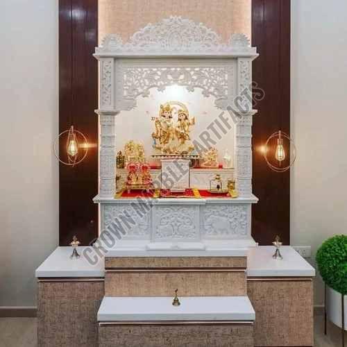 7 Feet Indoor Carved White Marble Temple
