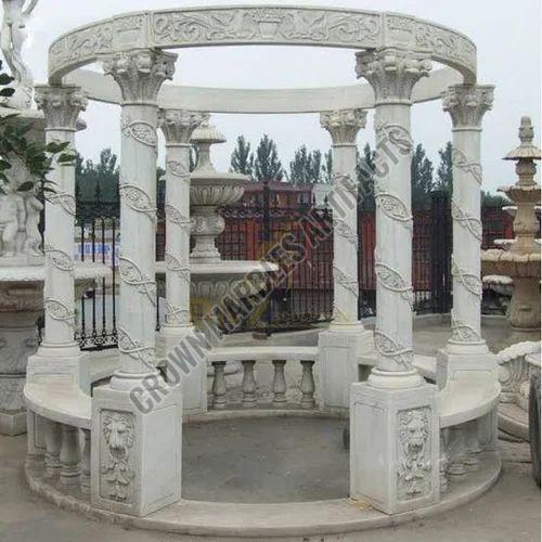 Outdoor Off White Marble Gazebo