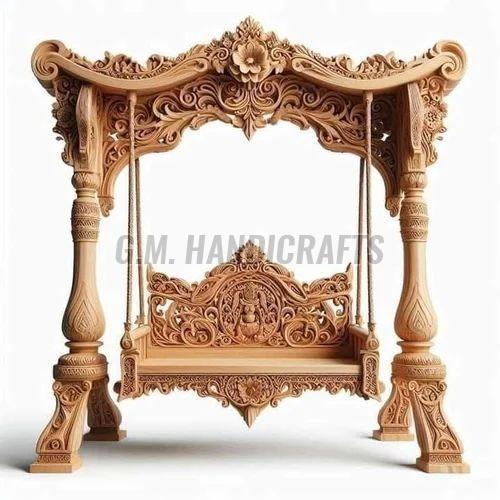 Full Carving Indian Wooden Swing Jhula