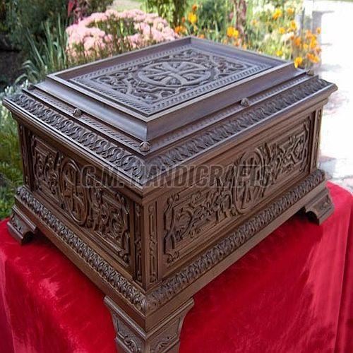 Fully Carved Wooden Trunk