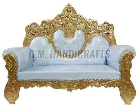 White and Golden Wooden Wedding Sofa