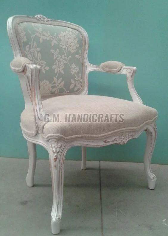 White Designer Wooden Royal Chair