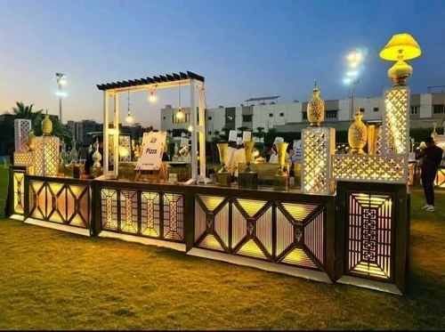 Stainless Steel Decoratice LED Catering Counter