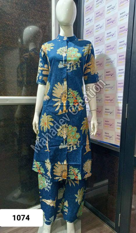 Ladies Artistic Print Cultural Kurta Set