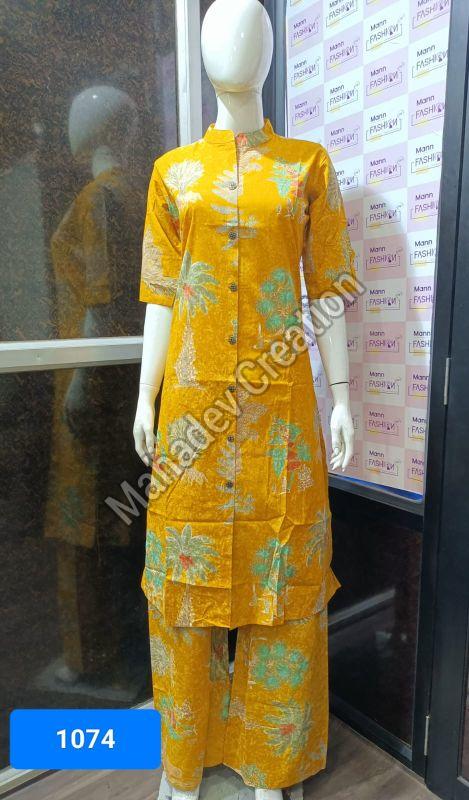 Ladies Casual Style Botanical Tunic Set