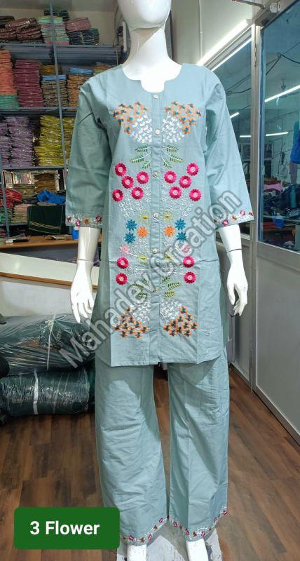 Ladies Ethnic Party Floral Tunic Set