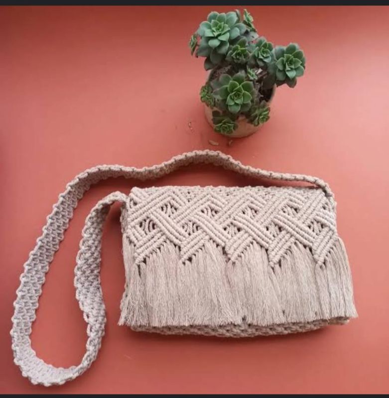 Boho Handcrafted Macrame Crossbody Bag