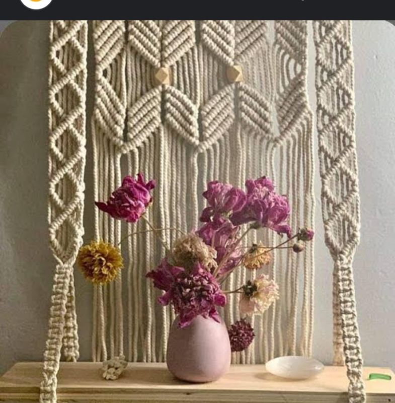 Creamy Handcrafted Macrame Wall Hanging