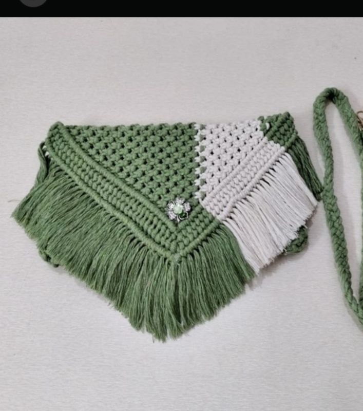 Dual Tone Handmade Macrame Sling Bag