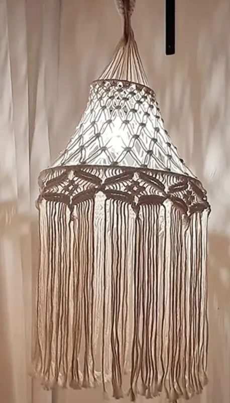 Macrame Chandelier Hanging Lamp Cover