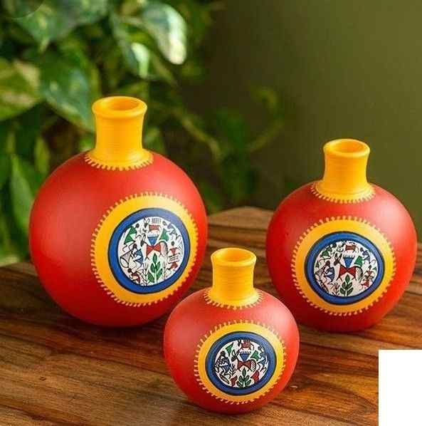 Indian Art Painted Clay Pot