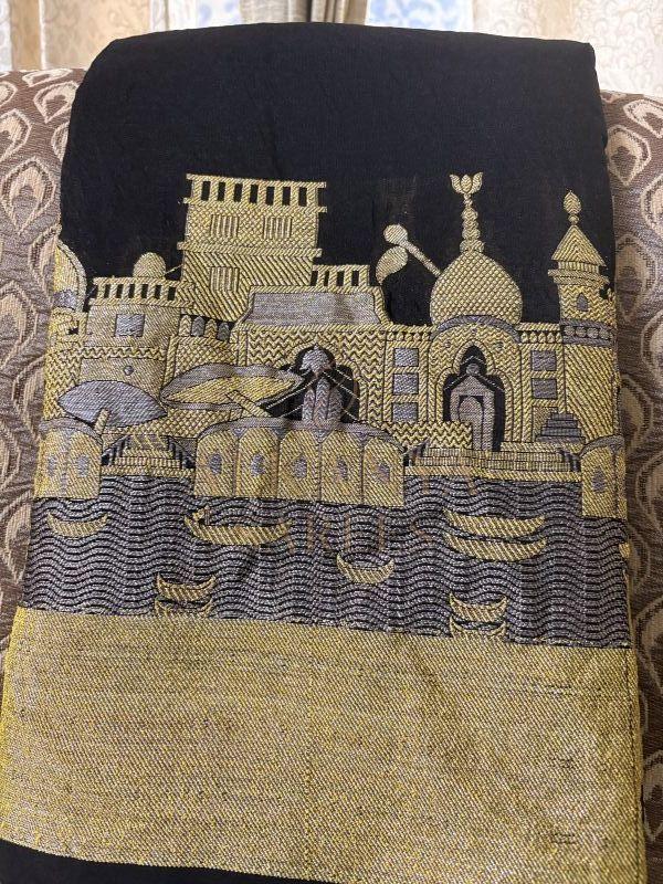 Ladies Banarasi Ganga Ghat Silk Saree