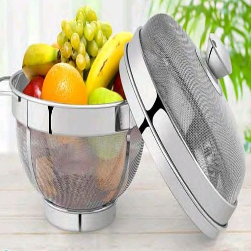 Stainless Steel Wire Mesh Kitchen Basket with Lid