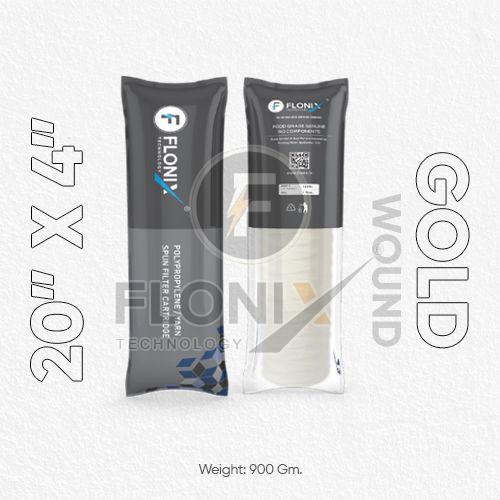 20 X 4 Inch Dia Wound Gold RO Spun Filter Cartridge