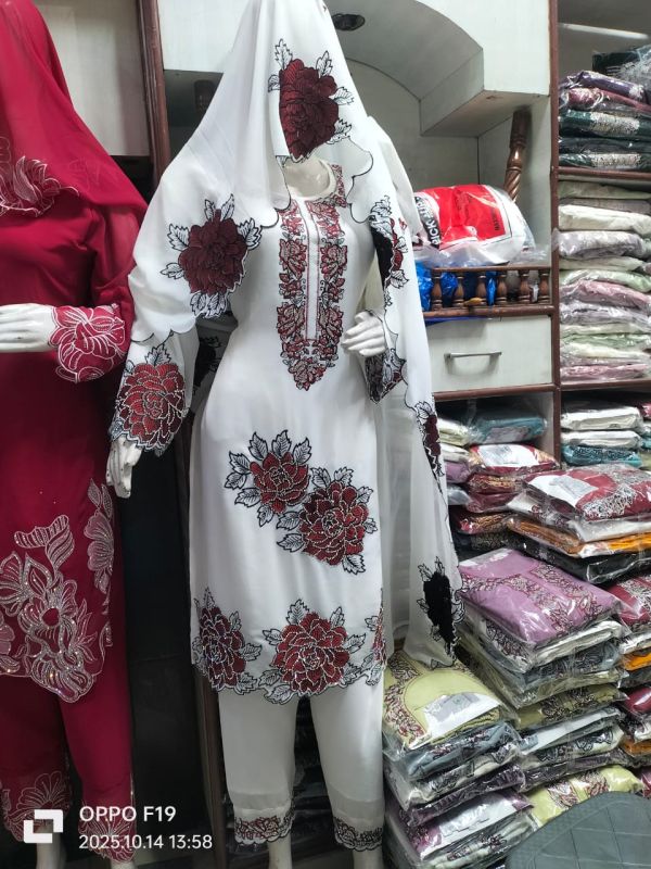 Flower Printed Georgette Pakistani Suit