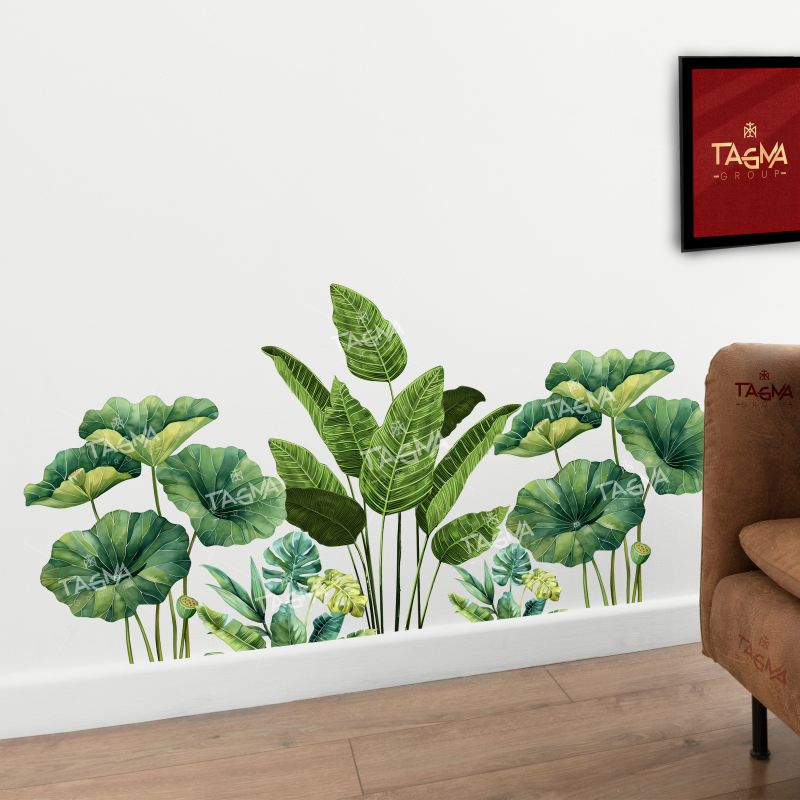 Green Banana Leaves PVC Wall Sticker