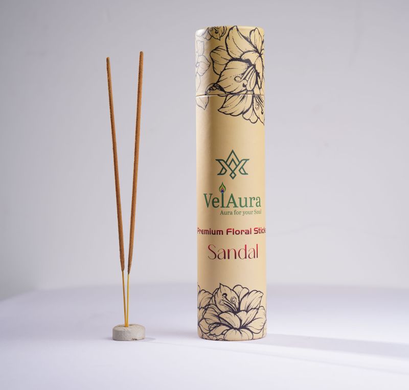 VelAura Sandal Floral Incense Sticks Tube